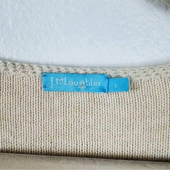 J. McLaughlin Torla Fring Ivory Sand Pullover Sweater Size L - Picture 9 of 11
